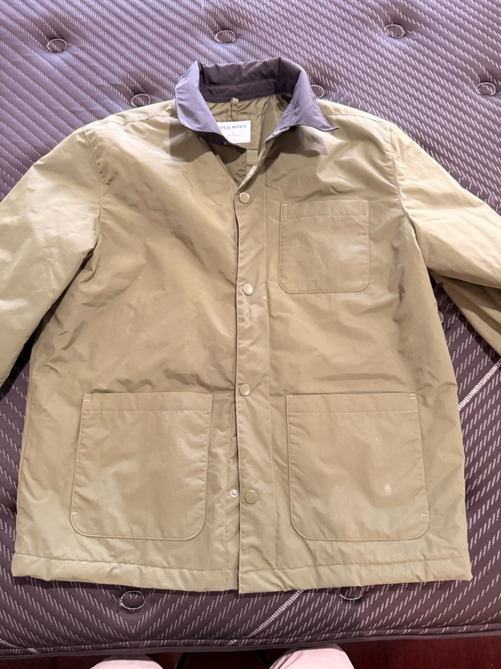 Old Navy Men's Light Tan Snap-Front Raincoat